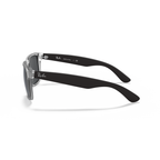 Black Ray-Ban sunglasses on a white background Rubber Transparent + Dark Grey