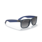 Blue sunglasses with a clear background Polished Transparent Blue + Gradient Grey Polarised