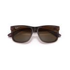 Brown sunglasses with a tortoiseshell frame on a white background Polished Transparent Dark Brown + Gradient Brown Polarised