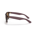 Sunglasses with brown frame and dark lenses on a white background Polished Transparent Dark Brown + Gradient Brown Polarised