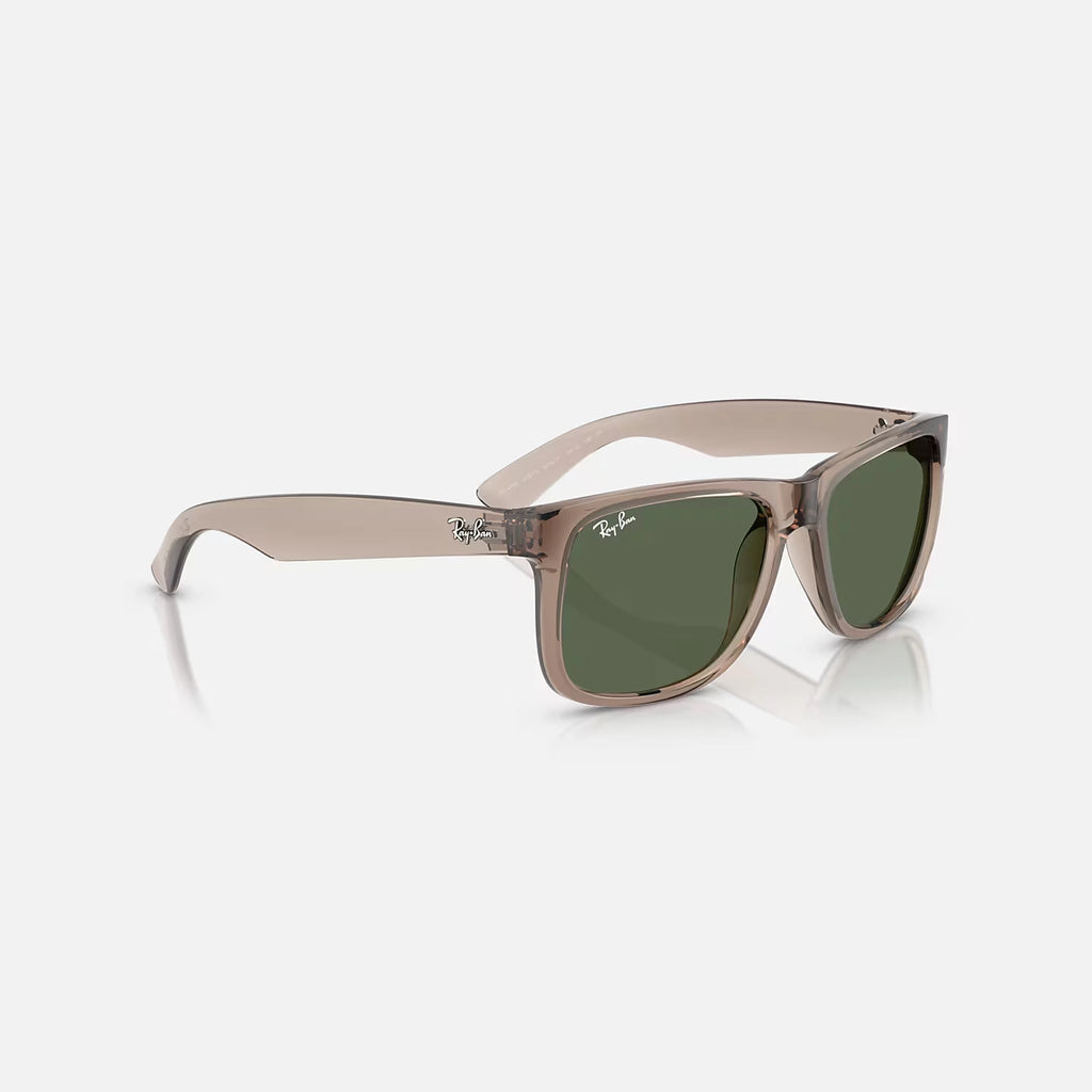 Ray Ban Justin Sunglasses - Velocity 21 Polished Transparent Brown + Dark Green