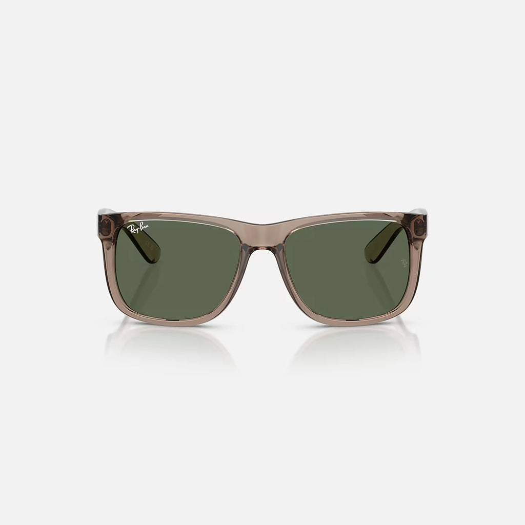 Ray Ban Justin Sunglasses - Velocity 21 Polished Transparent Brown + Dark Green
