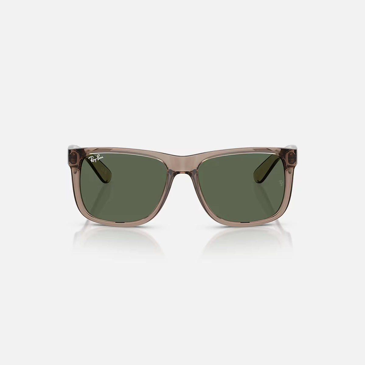 Ray Ban Justin Sunglasses - Velocity 21 Polished Transparent Brown + Dark Green