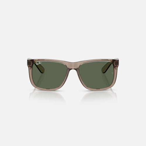Ray Ban Justin Sunglasses - Velocity 21 Polished Transparent Brown + Dark Green