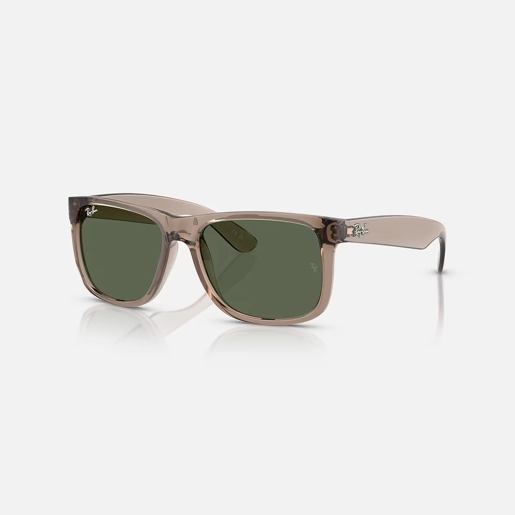 Ray Ban Justin Sunglasses - Velocity 21 Polished Transparent Brown + Dark Green