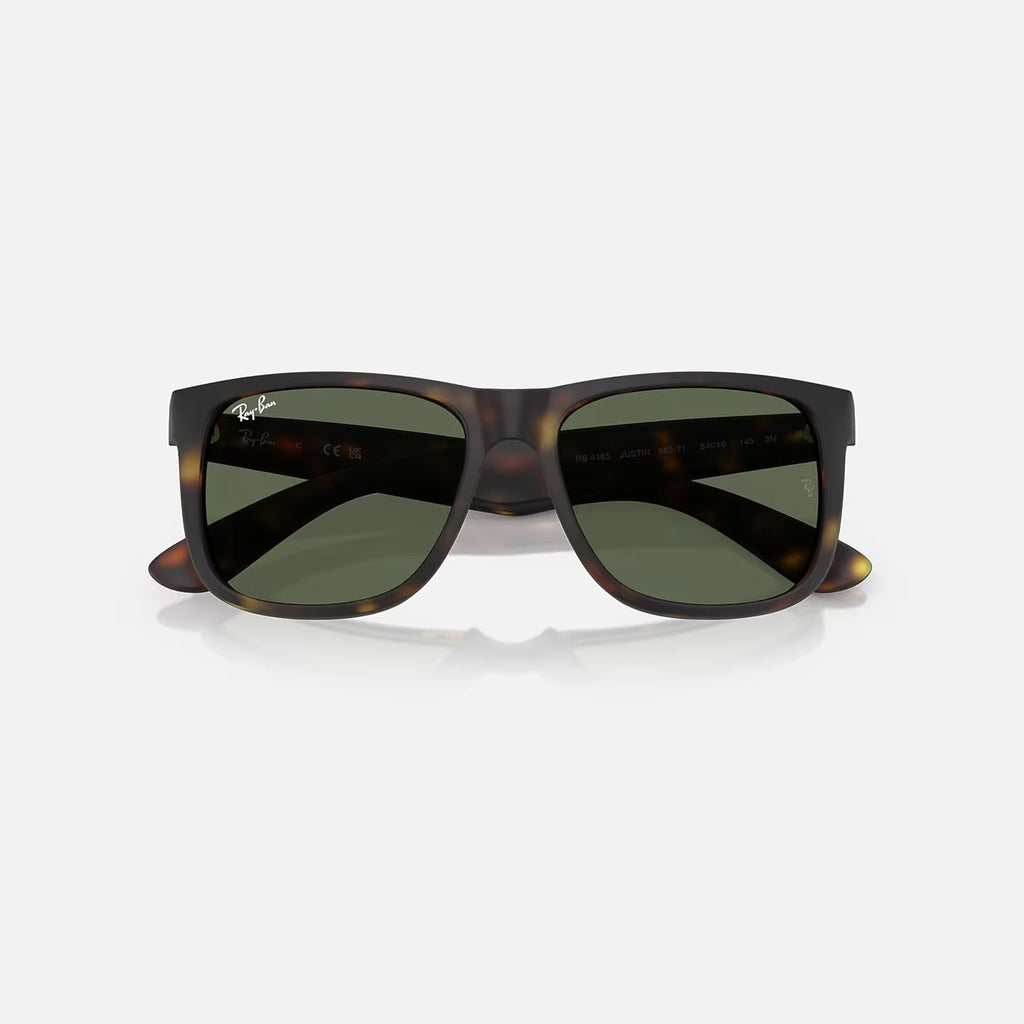 Ray Ban Justin Sunglasses - Velocity 21 Matte Rubber Havana + Dark Green