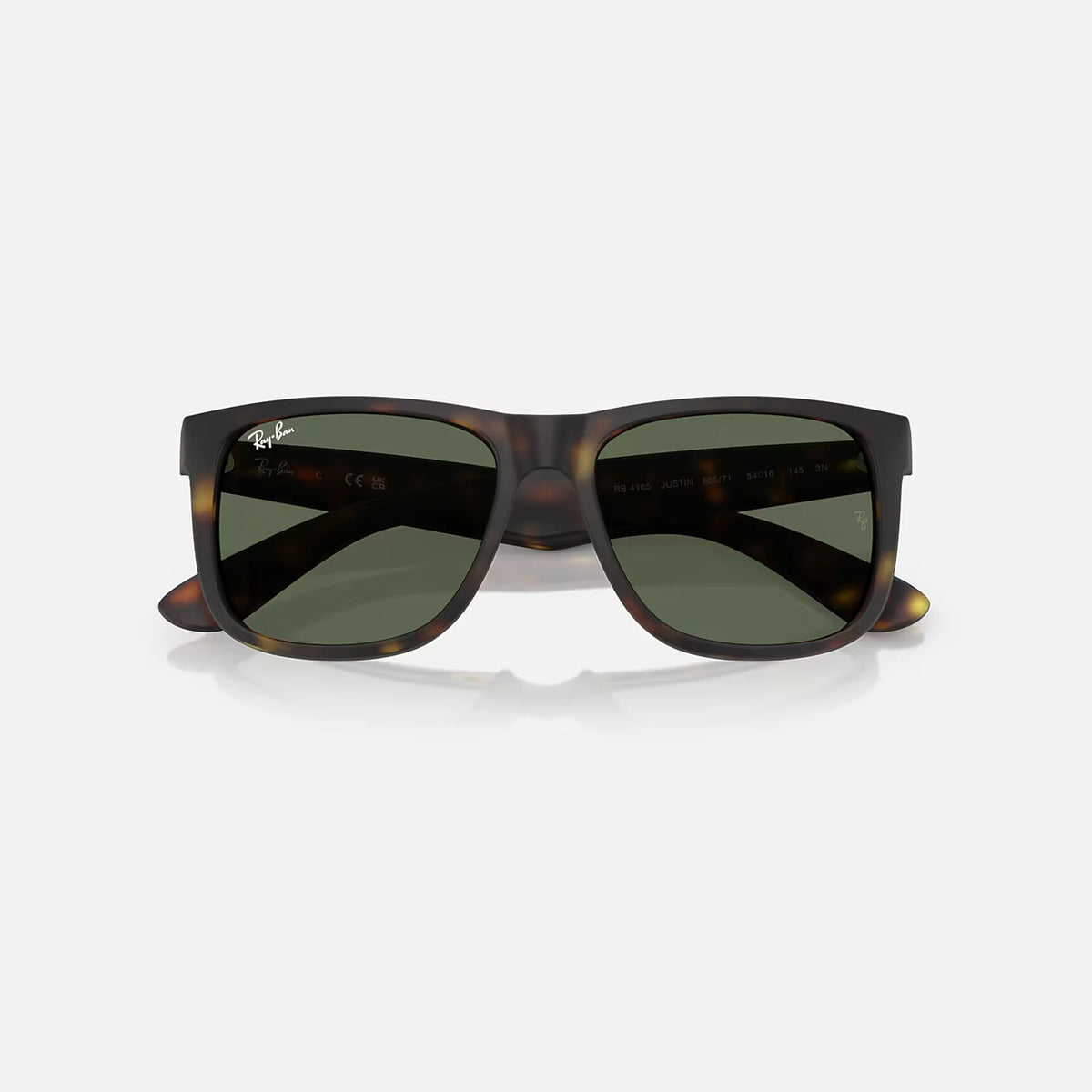 Ray Ban Justin Sunglasses - Velocity 21 Matte Rubber Havana + Dark Green