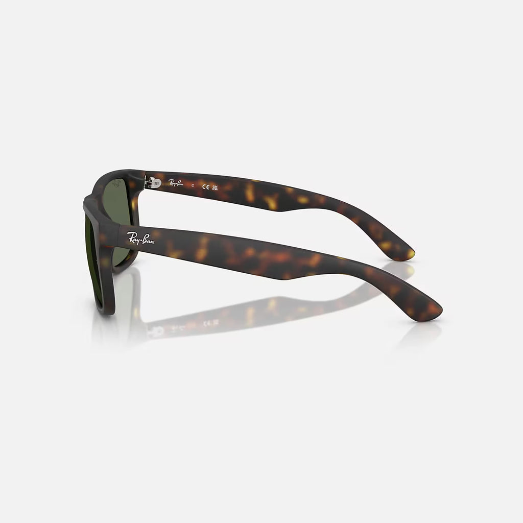 Ray Ban Justin Sunglasses - Velocity 21 Matte Rubber Havana + Dark Green