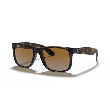 Ray Ban Justin Sunglasses - Velocity 21 Rubber Havana + Grey Gradient Brown Polarised