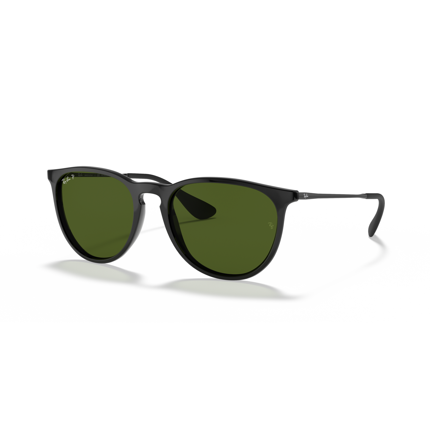 Ray Ban Erika Sunglasses - Velocity 21 Rubber Black + Light Grey Gradient Grey Polished Black + G-15 Green Polarised