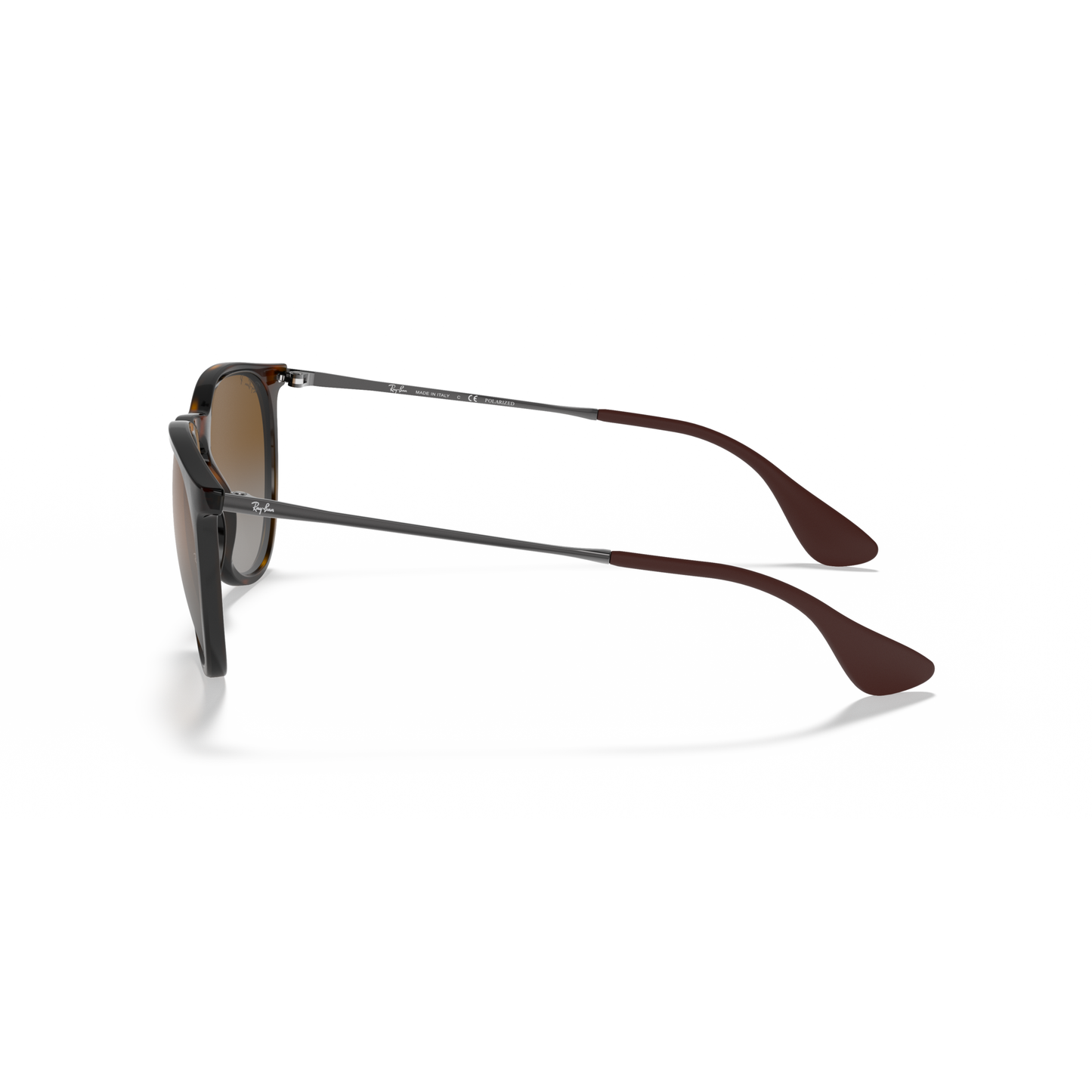 Sunglasses with brown lenses and dark frames on a white background Polished Light Havana + Brown Gradient Polarised