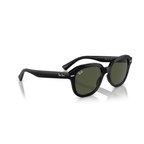 Black Ray-Ban sunglasses on a white background Polished Black + G-15 Green