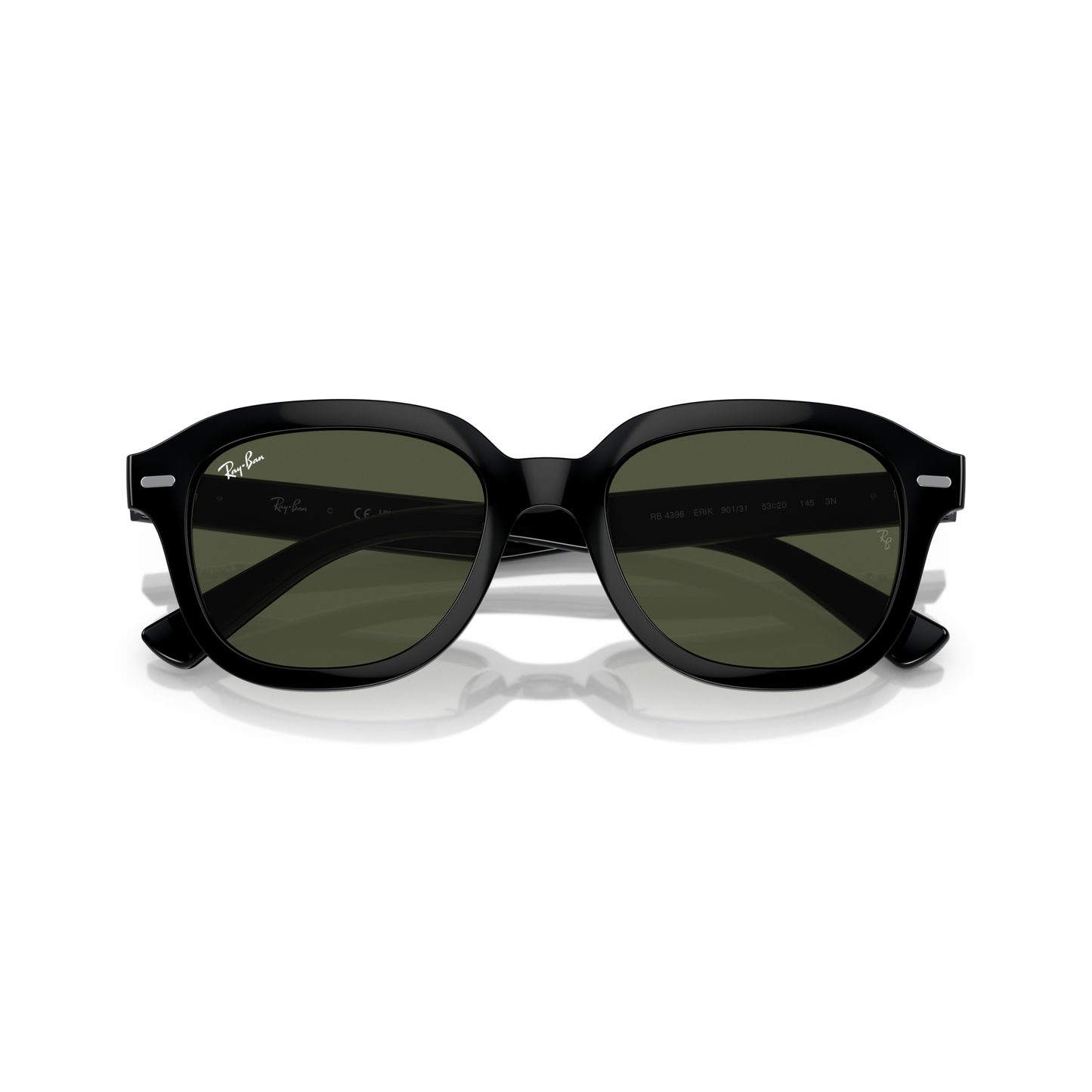 Black sunglasses with green lenses on a white background Polished Black + G-15 Green