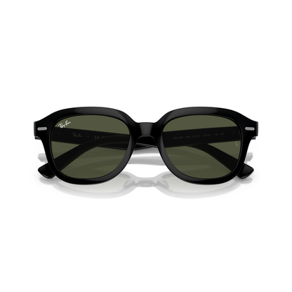Black sunglasses with green lenses on a white background Polished Black + G-15 Green