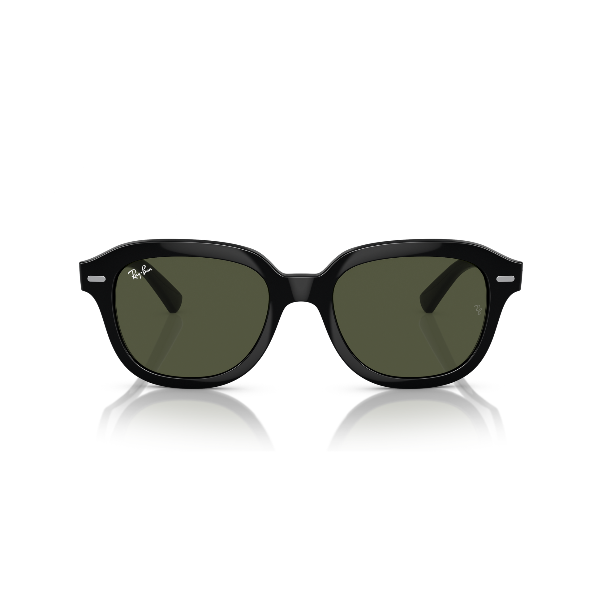 Black sunglasses with green lenses on a white background Polished Black + G-15 Green