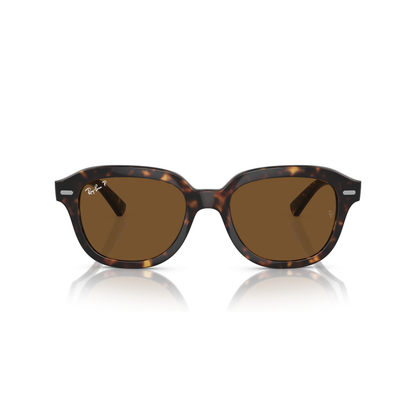 Tortoiseshell sunglasses with brown lenses on a white background Polished Havana + Brown Polarised