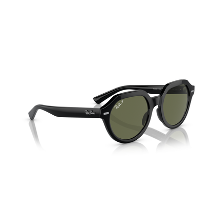 Black sunglasses with green lenses on a white background Polished Black + G-15 Green Polarised