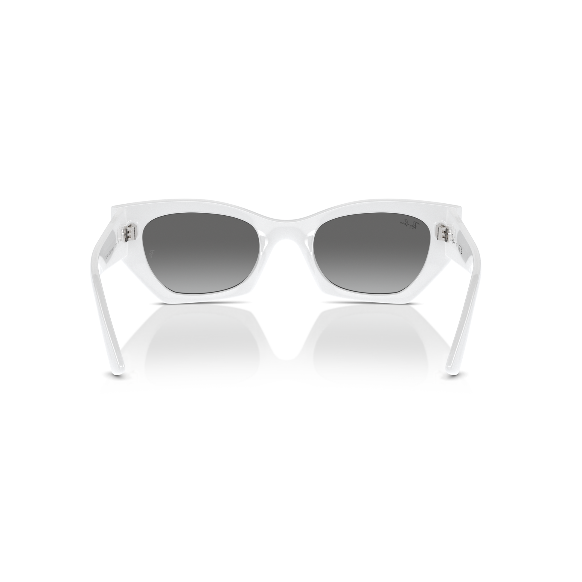 White sunglasses with gray gradient lenses on a white background Polished White Snow + Grey Gradient