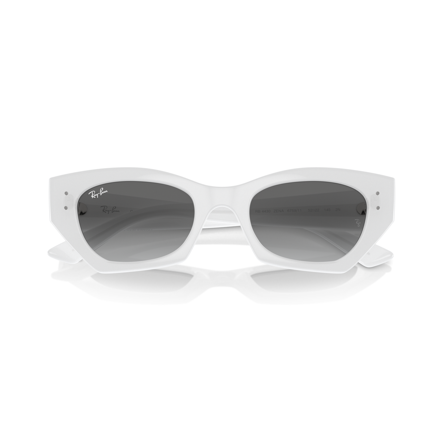 White sunglasses with gray lenses on a white background Polished White Snow + Grey Gradient