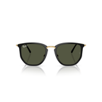 Black sunglasses with gold frame on a white background Polished Black + G-15 Green