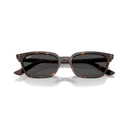 Tortoiseshell sunglasses with dark lenses on a white background Polished Havana + Dark Grey