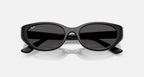 Ray-Ban RB4457D Bio-Based Sunglasses - Velocity 21 Polished Black + Dark Grey