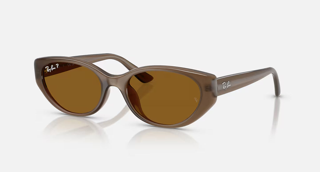 Ray-Ban RB4457D Bio-Based Sunglasses - Velocity 21 Polished Transparent Brown + Dark Brown Polarised
