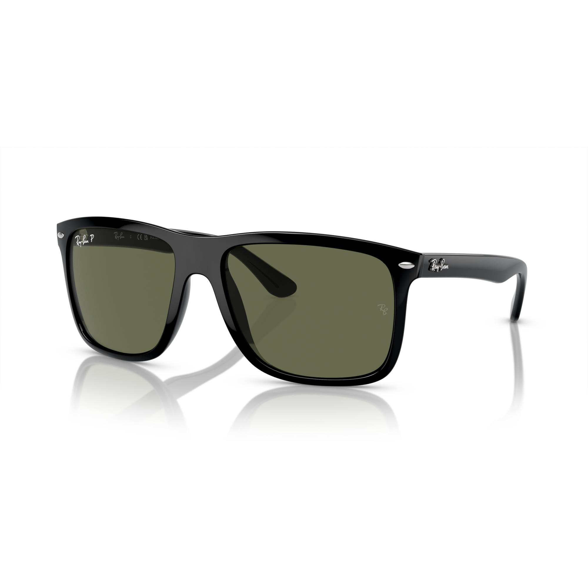 Ray Ban Boyfriend Two Sunglasses - Velocity 21 Black + Polarised Green