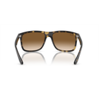 Sunglasses with tortoiseshell frame and brown gradient lenses on a white background Polished Havana + Light Brown