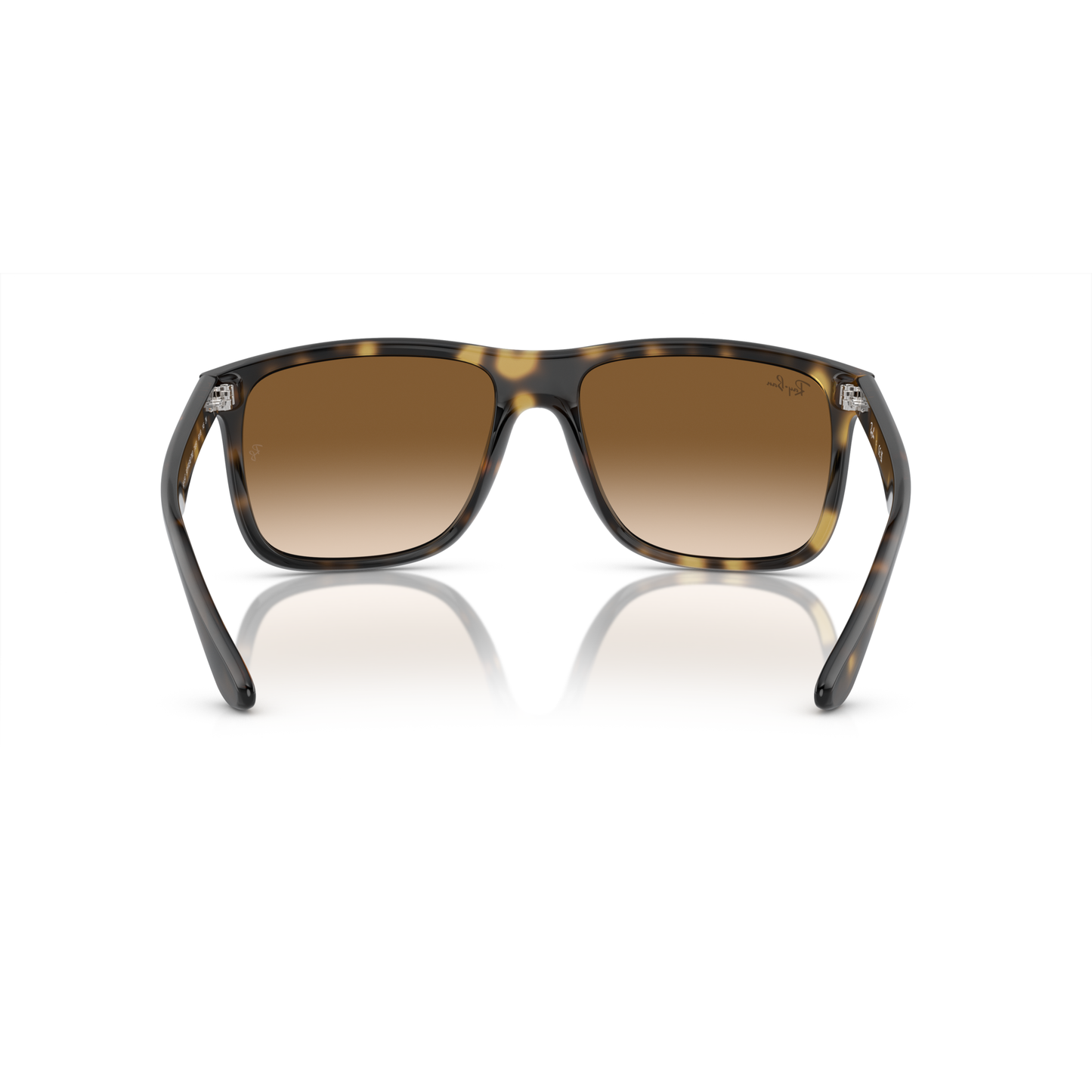 Sunglasses with tortoiseshell frame and brown gradient lenses on a white background Polished Havana + Light Brown
