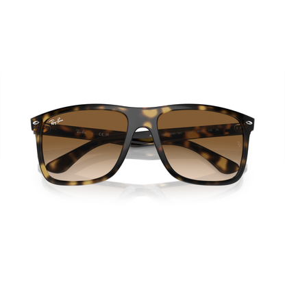 Tortoiseshell sunglasses with brown lenses on a white background Polished Havana + Light Brown