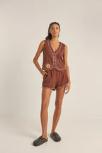 Solis Embroidered Short