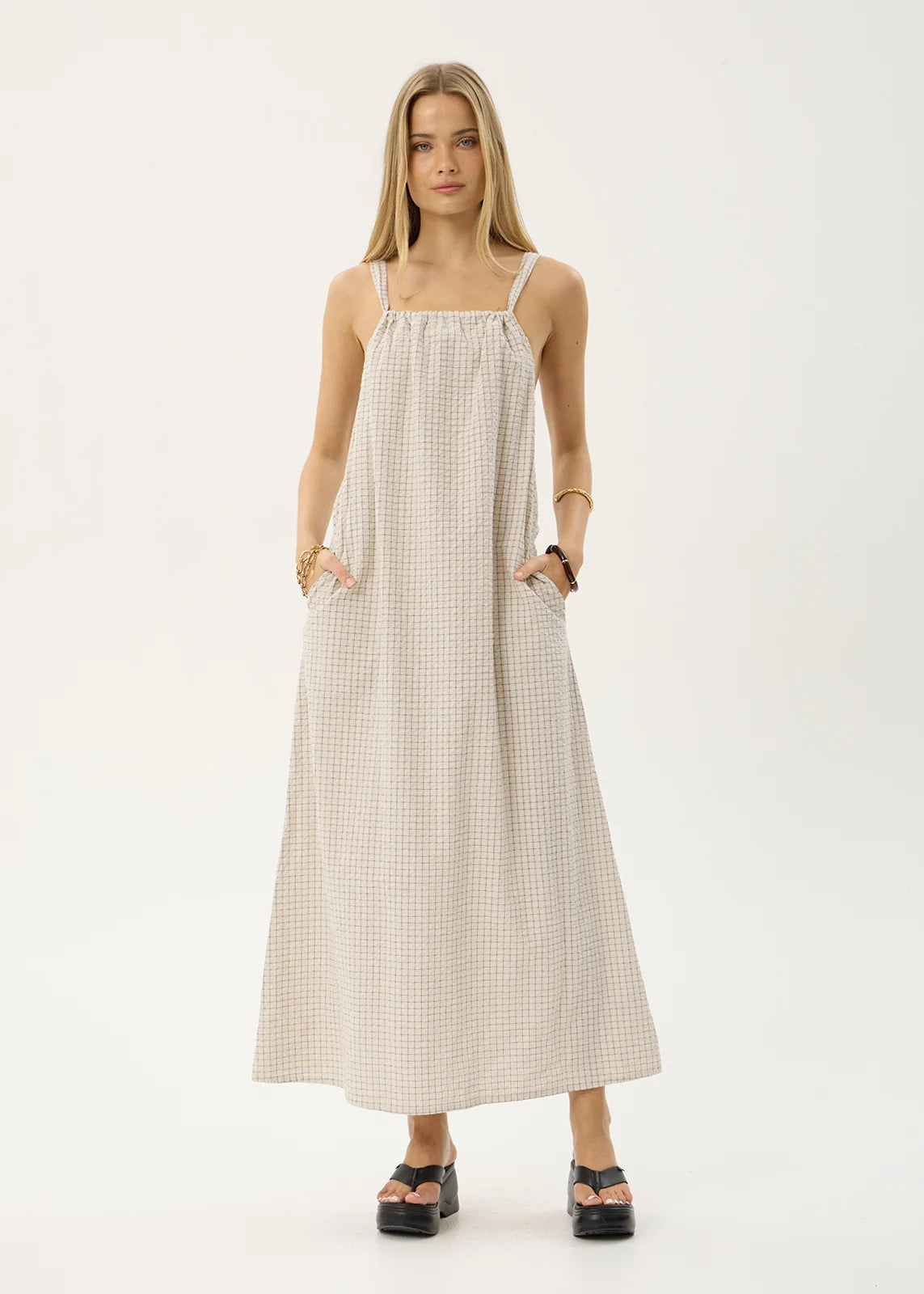 Vania Seersucker Maxi Dress