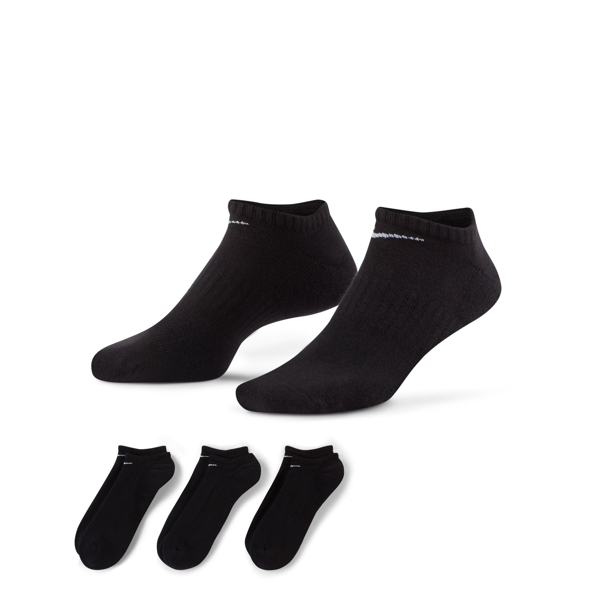 Nike SB - Everyday Cush No-Show 3pk Socks - Black - Velocity 21