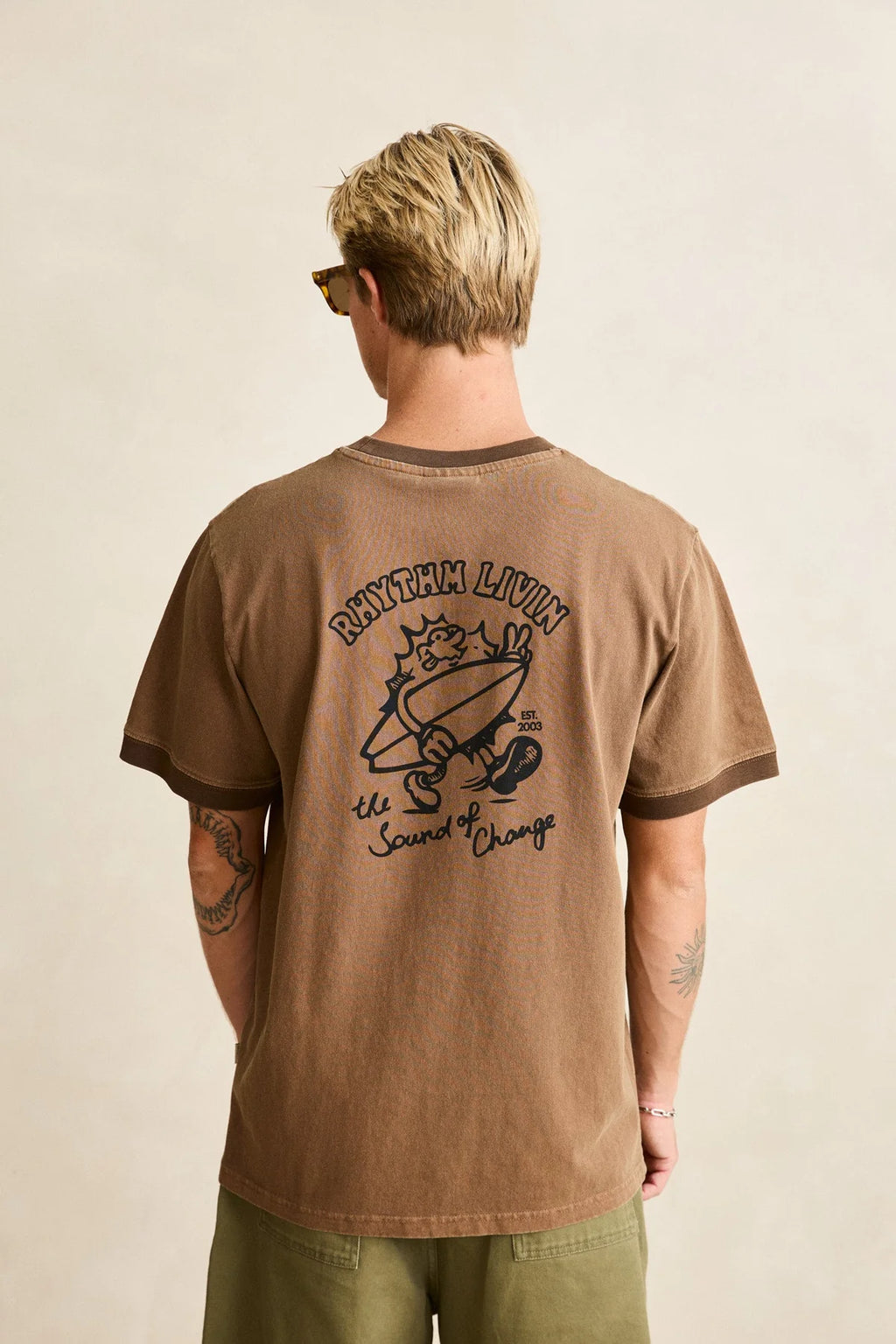 Peace Sun Ringer Vintage SS Tee