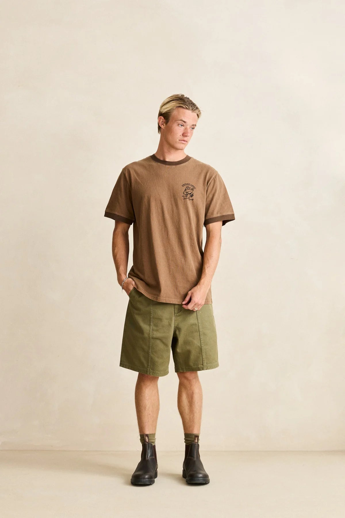 Peace Sun Ringer Vintage SS Tee