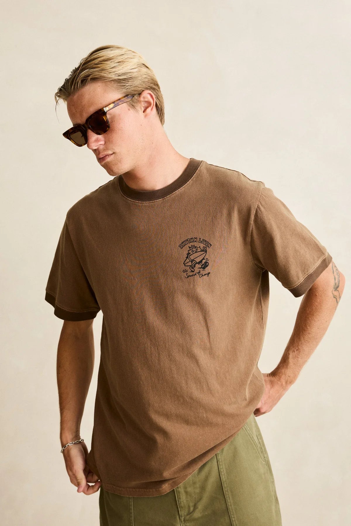 Peace Sun Ringer Vintage SS Tee