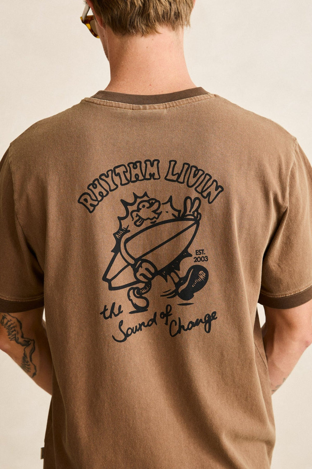 Peace Sun Ringer Vintage SS Tee