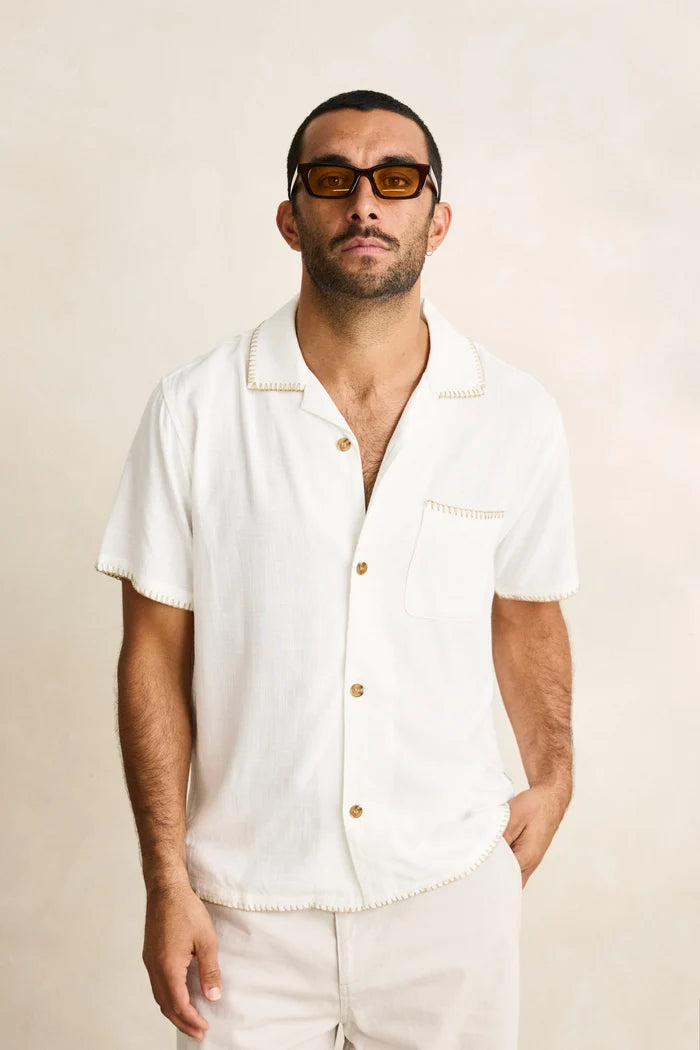 Linen Whip Stitch SS Shirt