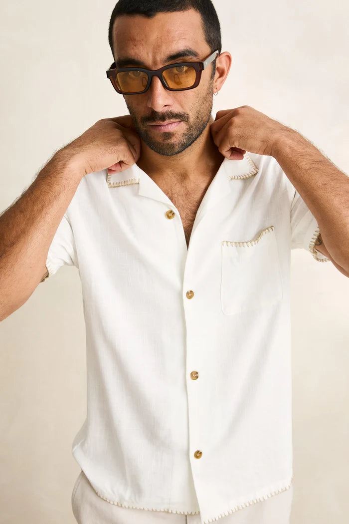 Linen Whip Stitch SS Shirt