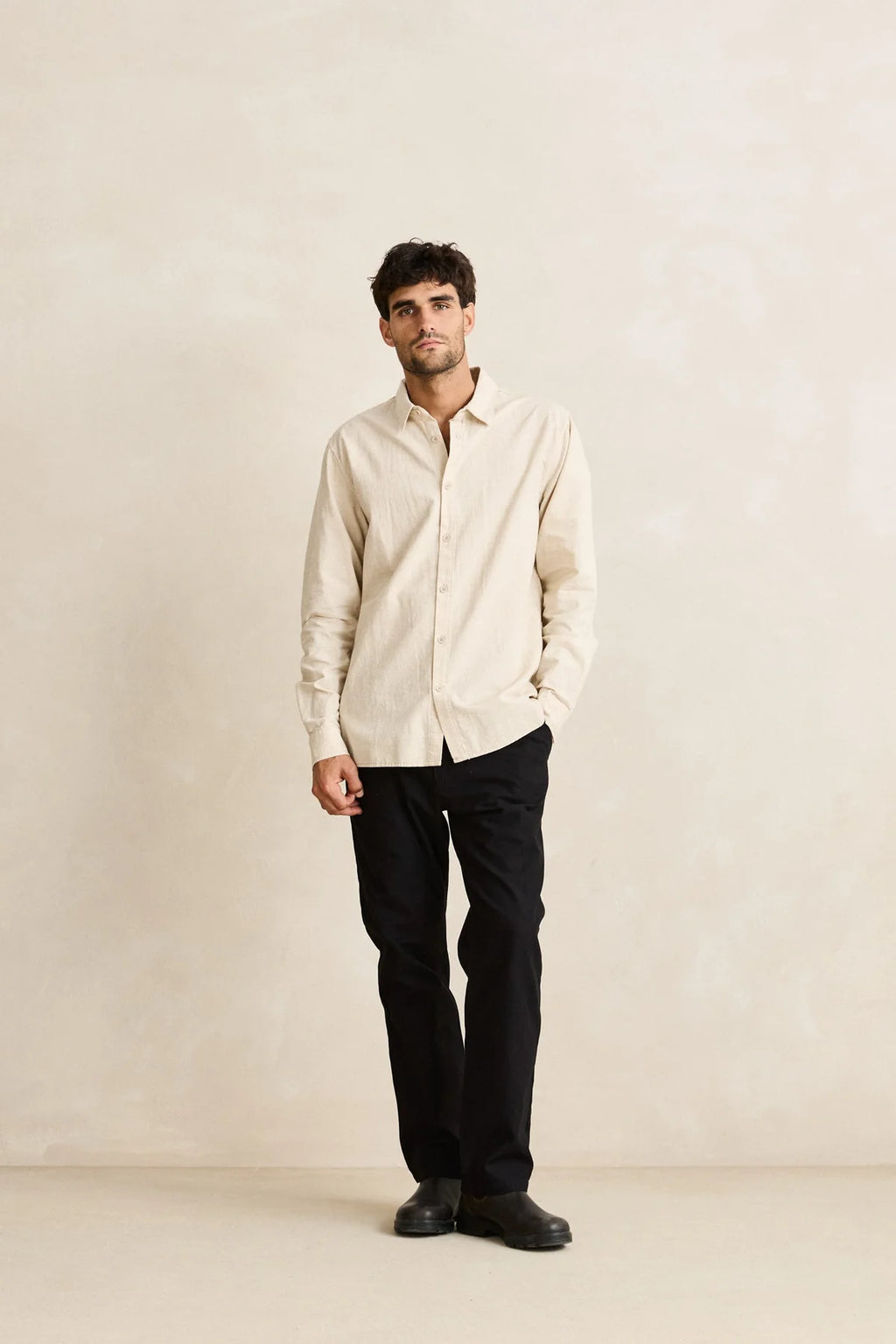 Classic Linen LS Shirt - Sand