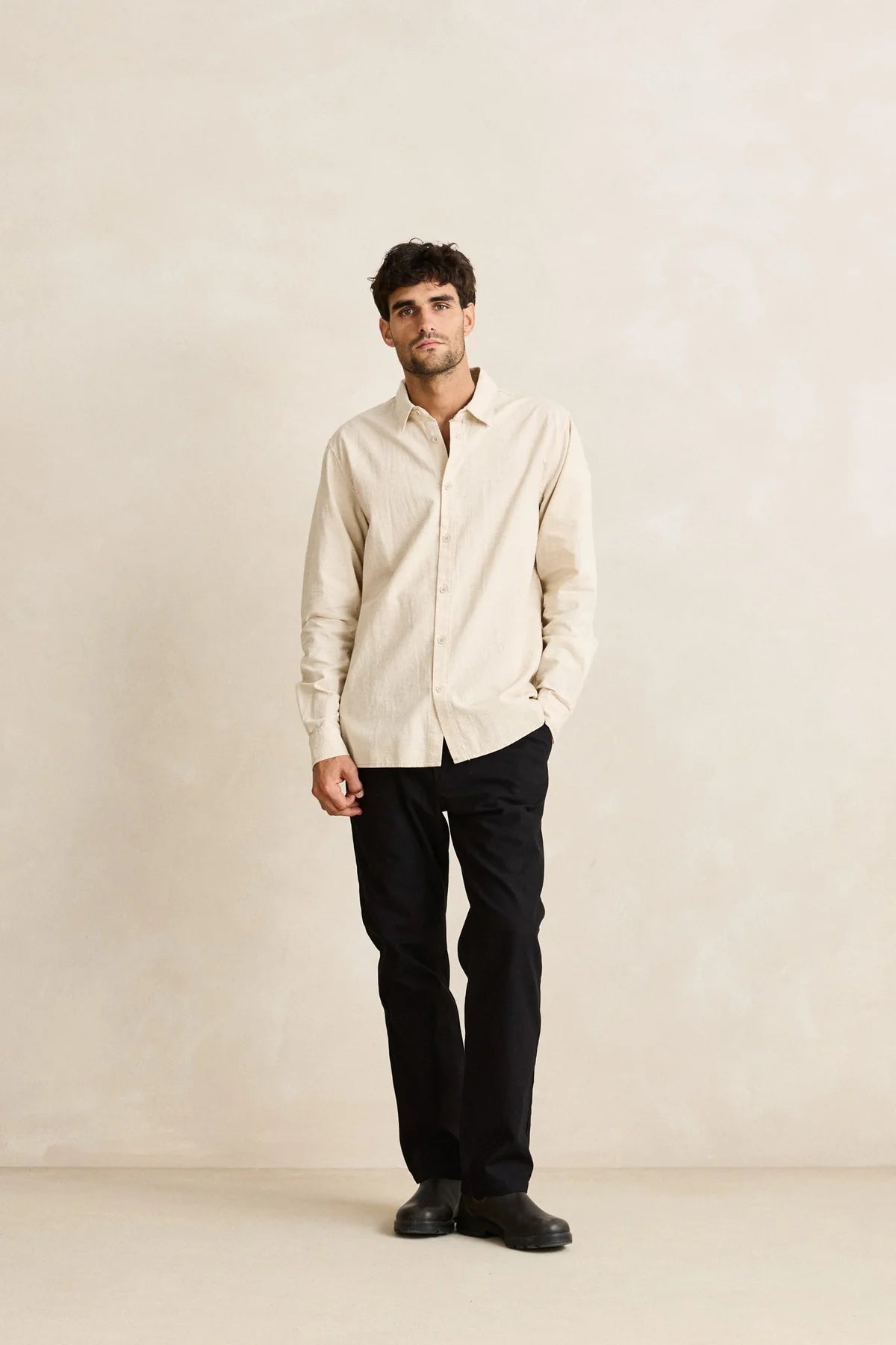 Classic Linen LS Shirt - Sand