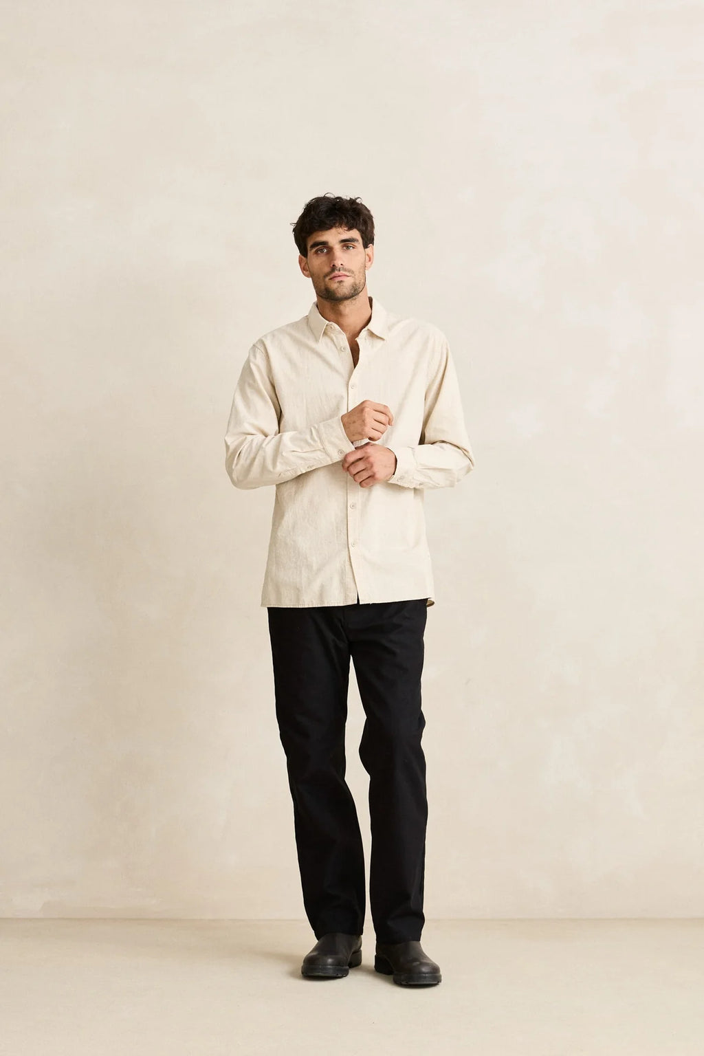 Classic Linen LS Shirt - Sand