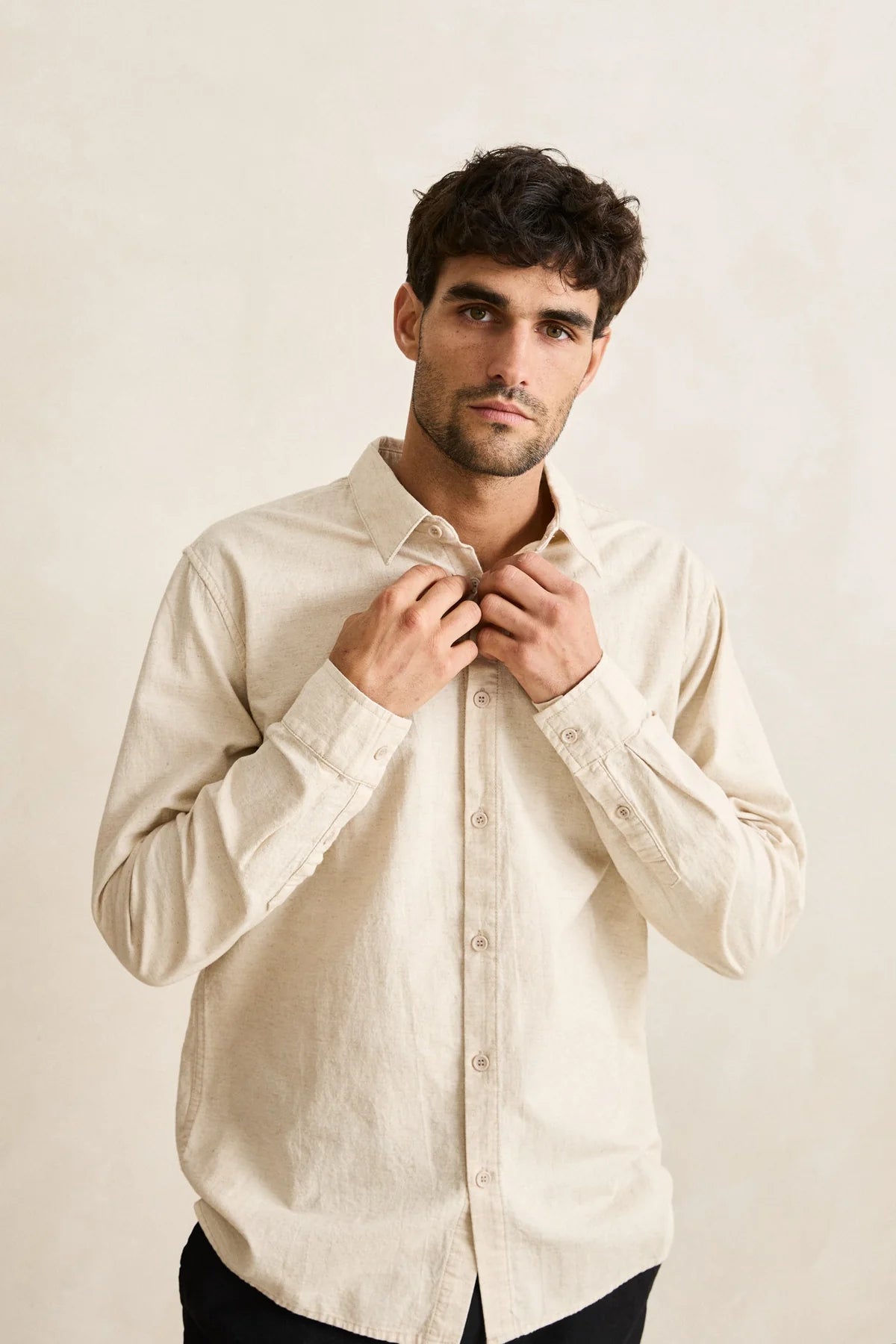 Classic Linen LS Shirt - Sand