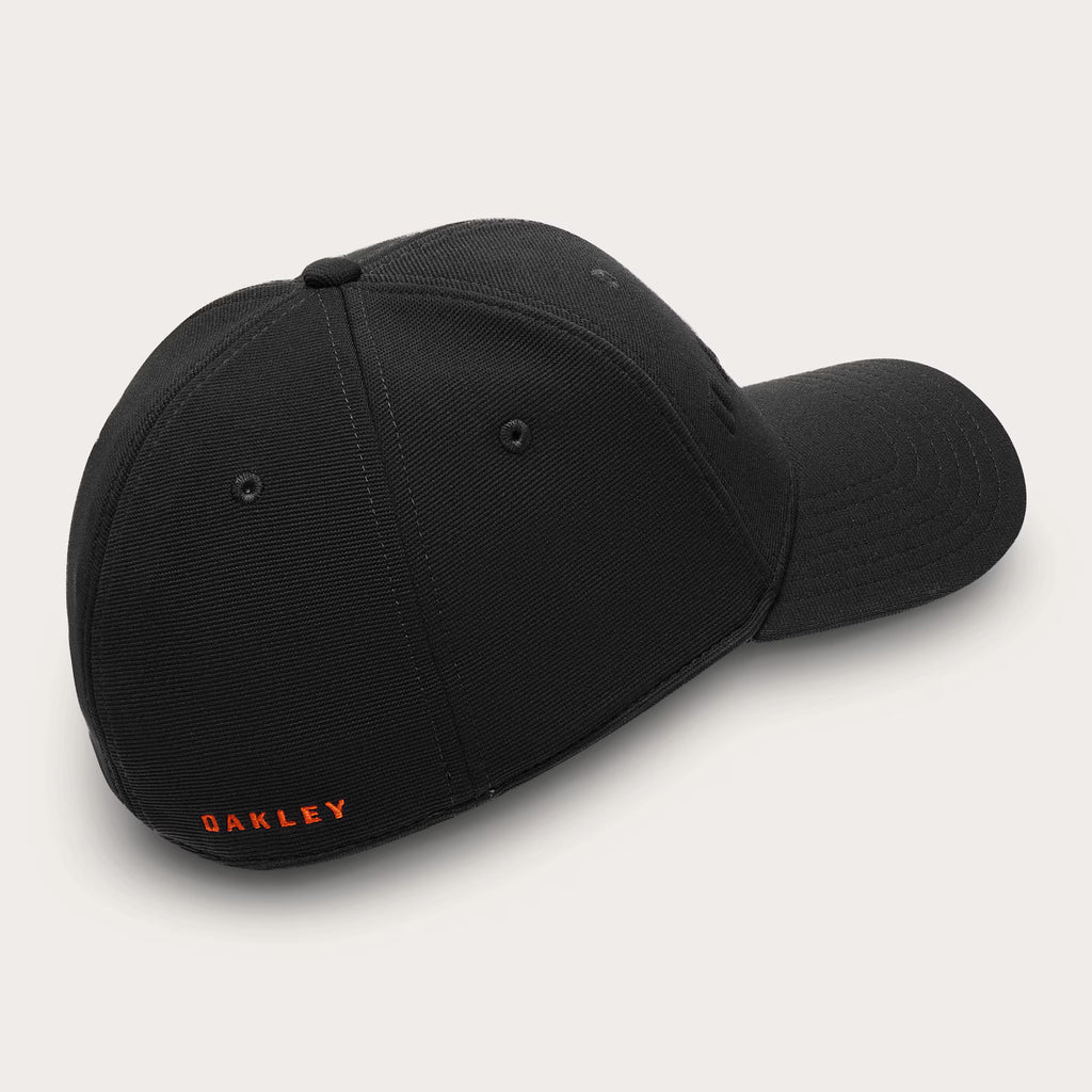 Bark Embossed Hat - Pitch Black/Flame Red