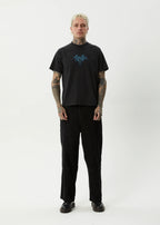 Bats Recycled Raglan Boxy Fit Tee - Stone Black