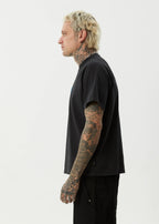 Bats Recycled Raglan Boxy Fit Tee - Stone Black
