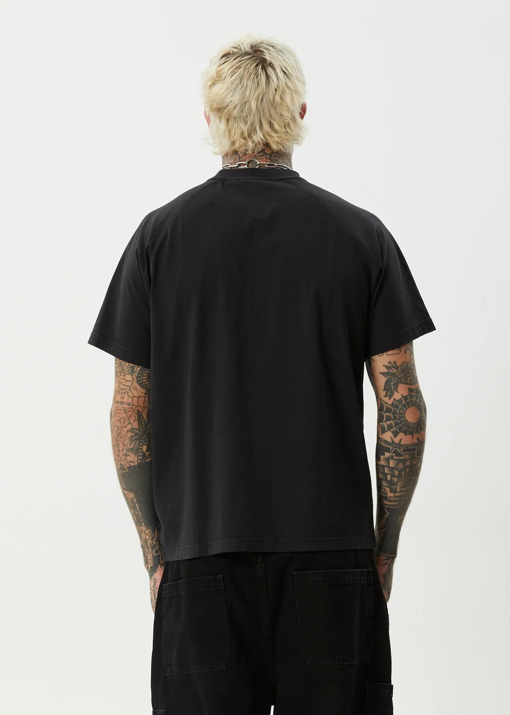 Bats Recycled Raglan Boxy Fit Tee - Stone Black