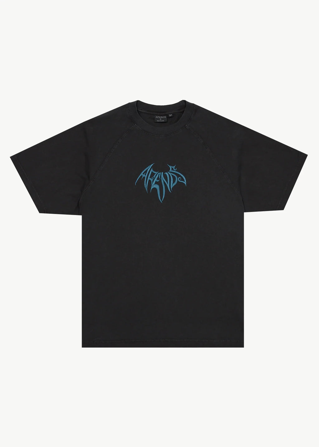 Bats Recycled Raglan Boxy Fit Tee - Stone Black