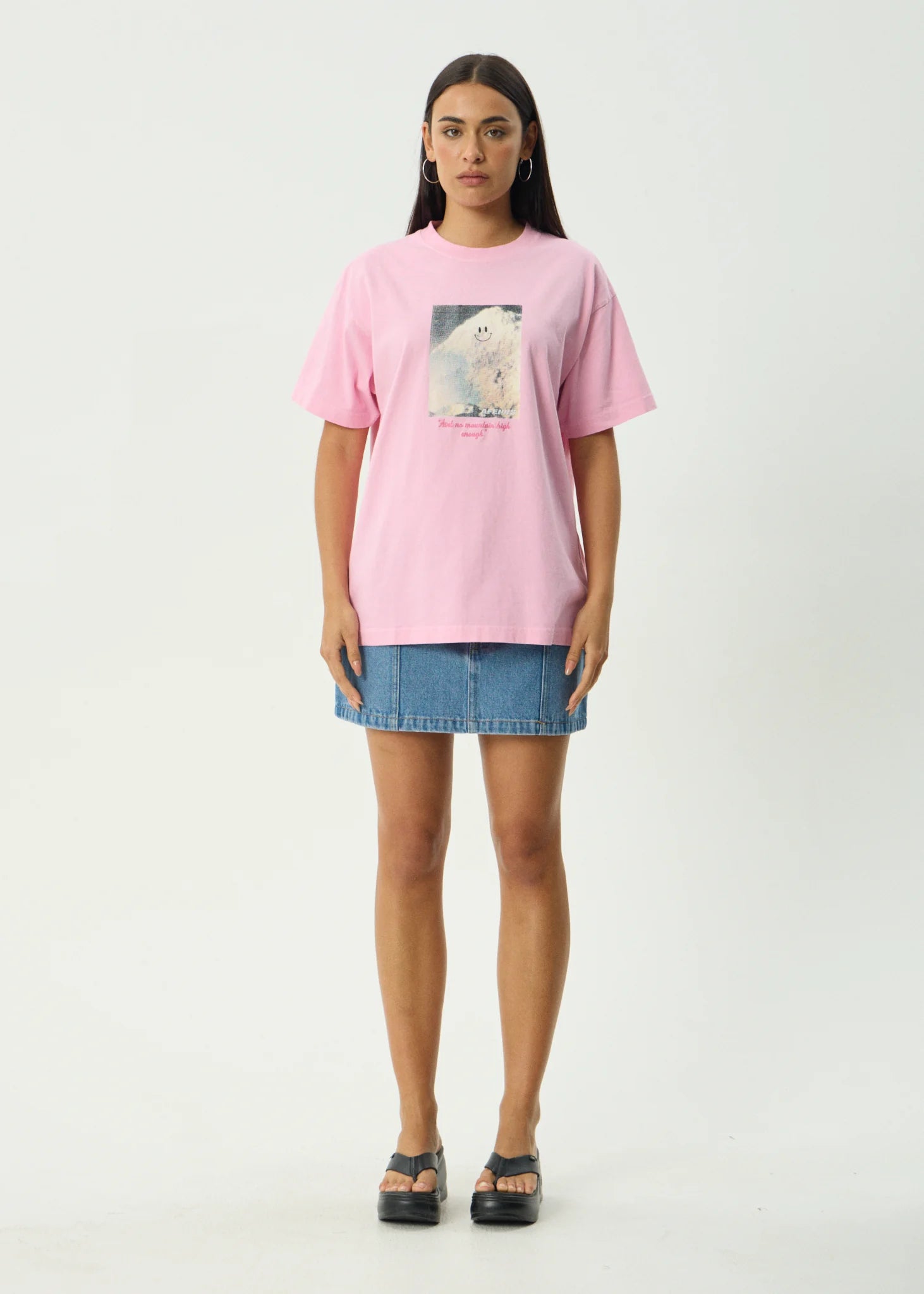 Too High Recycled HW Boxy Fit Tee - Vintage Pink